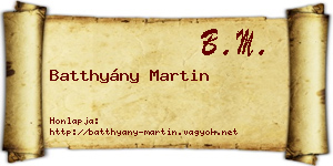 Batthyány Martin névjegykártya